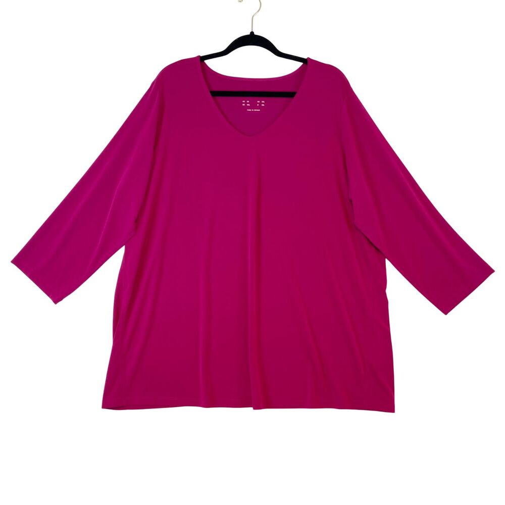 Susan Graver Top Modern Essentials Women's 2X Pink Liquid Knit Slinky Stretchy